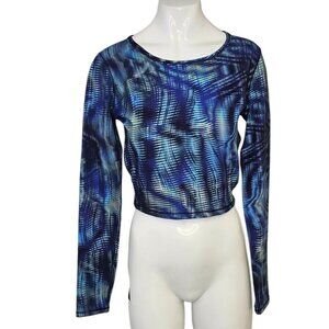 Lululemon Wunder Train Cropped Long Sleeve Shirt Shapeshifter Flux Blue, Size 6